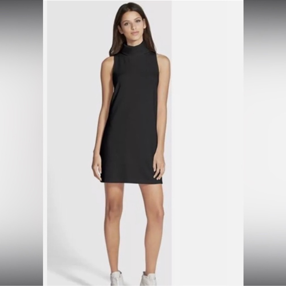 Leith Black Sleeveless Cowl Neck Knit Mini Dress Size XS LBD Casual Minimalist - Picture 7 of 7